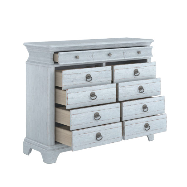 Summer Creek Light Keeper's 11-Drawer Dresser – Shutter Blue By Art Furniture - Image 3