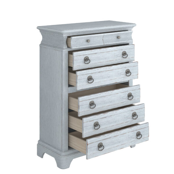 Summer Creek Shutter Blue Chest with 8 Drawers By Art Furniture - Image 2