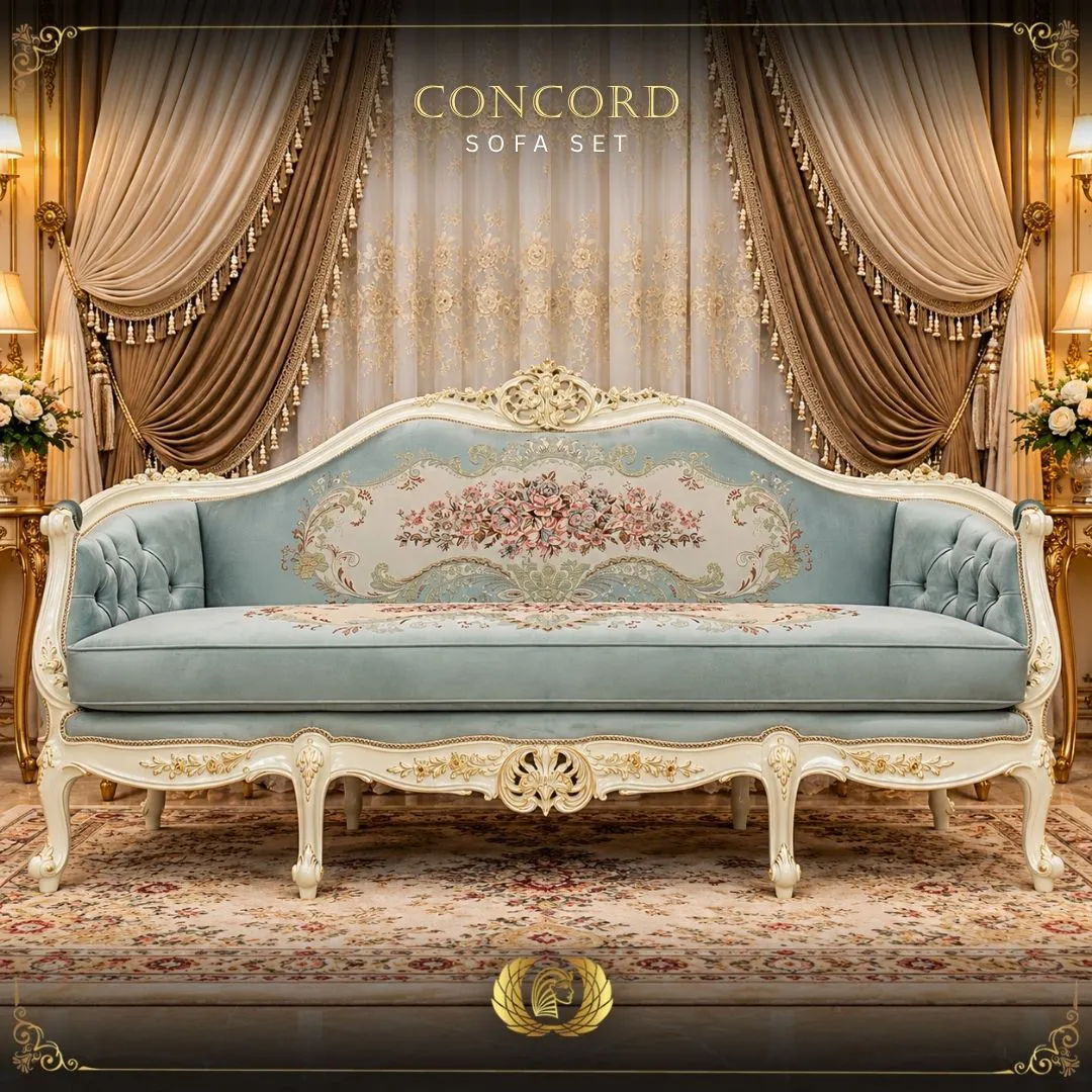 Handmade Pearl Mint Green Concord Sofa | Mobilia Cleopatra 3 Handmade Pearl Mint Green Concord Sofa