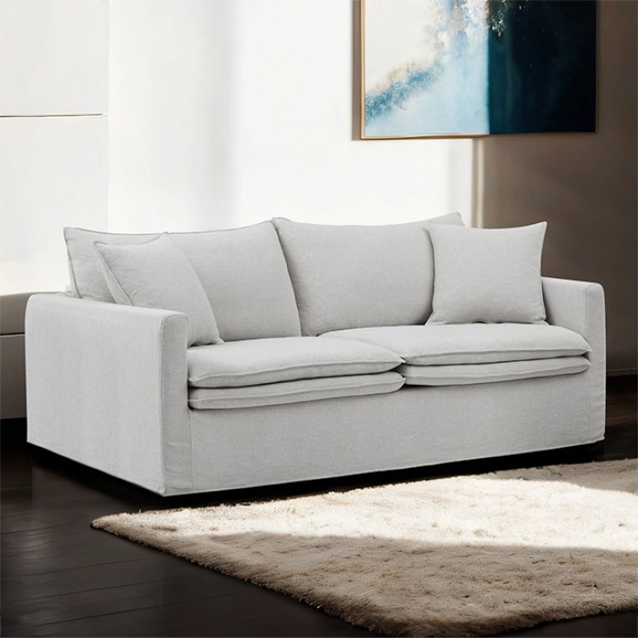 Crayford Light Gray Traditional Linen Sofa Fm63010Lg-Sf By Furniture Of America | Mobilia Cleopatra 3 Crayford Light Gray Traditional Linen Sofa FM63010LG-SF by Furniture of America