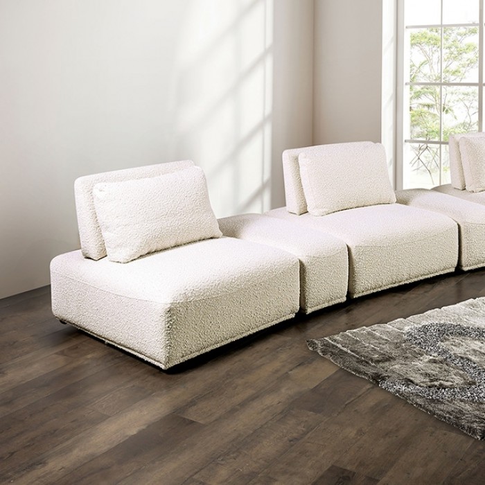Stavanger Curved 3-Seater Sofa Beige Bouclé Fm63001Bg-G By Furniture Of America | Mobilia Cleopatra 3 Stavanger Curved 3-Seater Sofa Beige Bouclé FM63001BG-G
