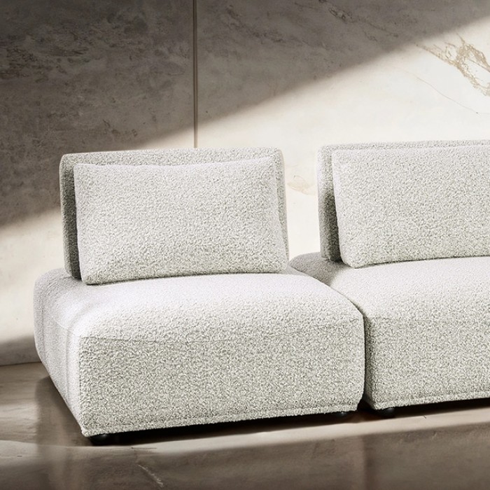 Stavanger 3-Seater Sofa In Light Gray Bouclé | Fm63001Lg-A By Furniture Of America | Mobilia Cleopatra 3 Stavanger 3-Seater Sofa in Light Gray Bouclé | FM63001LG-A by Furniture of America