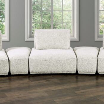 Stavanger Curved 3-Seater Sofa Light Gray Bouclé