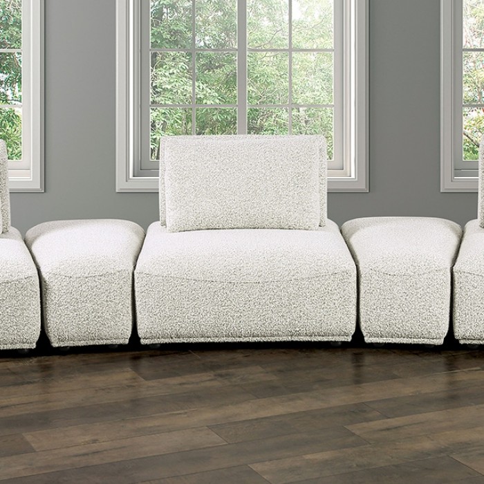 Stavanger Curved 3-Seater Sofa Light Gray Bouclé Fm63001Lg-G By Furniture Of America | Mobilia Cleopatra 3 Stavanger Curved 3-Seater Sofa Light Gray Bouclé