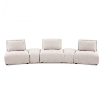 Stavanger Curved 3-Seater Sofa in Light Brown Bouclé