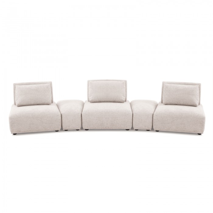 Stavanger Curved 3-Seater Sofa In Light Brown Bouclé Fm63001Lb-G By Furniture Of America | Mobilia Cleopatra 3 Stavanger Curved 3-Seater Sofa in Light Brown Bouclé