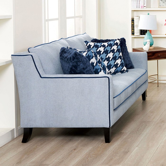 Colindale Gray Fabric Loveseat By Furniture Of America | Mobilia Cleopatra 3 Colindale Loveseat – Transitional Charm Meets Everyday Comfort