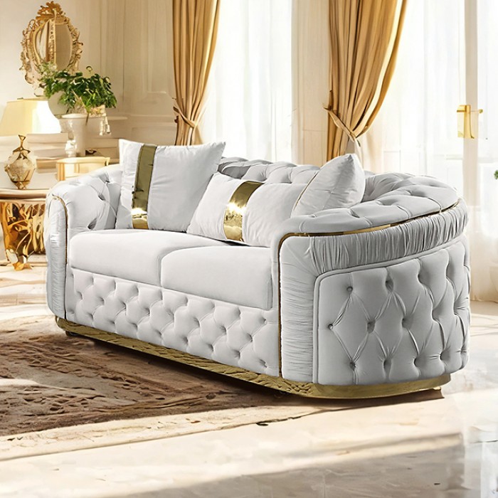 Adelpha Loveseat Fm67002Bg-Lv By Furniture Of America | Mobilia Cleopatra 3 Adelpha Loveseat FM67002BG-LV by Furniture of America