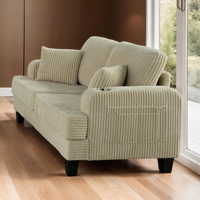 Moretaine Loveseat | Sl6932Bg-Lv-Pk By Furniture Of America | Mobilia Cleopatra 3 Moretaine Loveseat | SL6932BG-LV-PK by Furniture of America – Contemporary Comfort with Smart Features