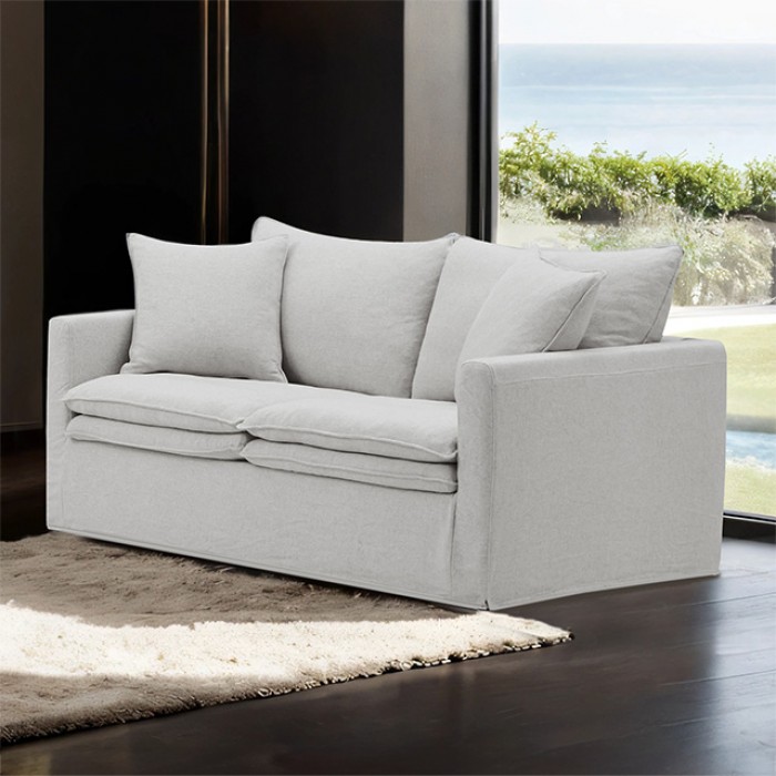 Crayford Loveseat In Light Gray Fm63010Lg-Lv By Furniture Of America | Mobilia Cleopatra 3 Crayford Loveseat in Light Gray by Furniture of America