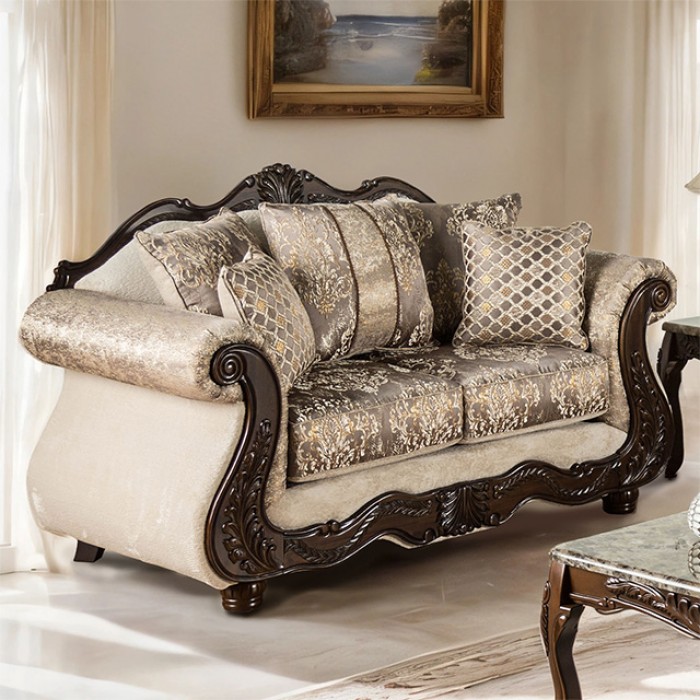 Andalusia Loveseat Traditional Elegance Sm6450-Lv By Furniture Of America | Mobilia Cleopatra 3 Andalusia Loveseat Traditional Elegance SM6450-LV by Furniture of America