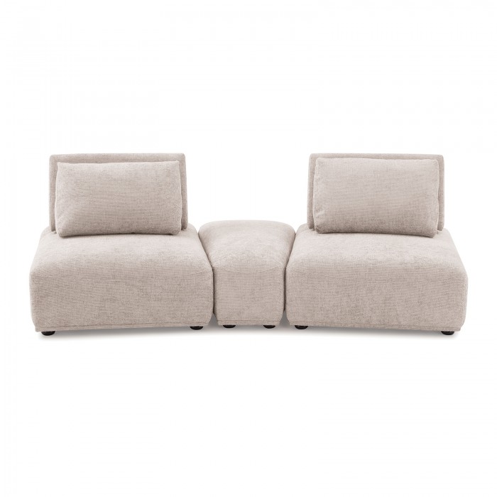 Stavanger Curved 2-Seater With Ottoman In Light Brown Boucle Fm63001Lb-D By Furniture Of America | Mobilia Cleopatra 3 Stavanger Curved 2-Seater with Ottoman in Light Brown
