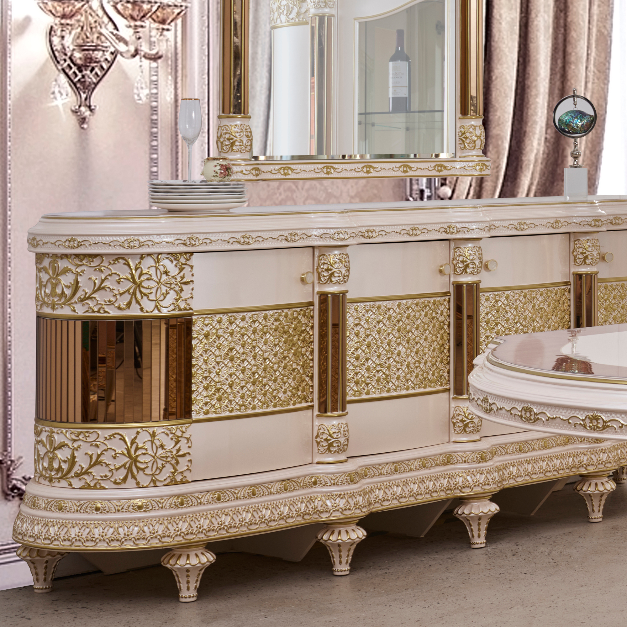 Hd-9022 Buffet Cabinet For Dining Room By Homey Design | Mobilia Cleopatra 3 HD-9022 Buffet Cabinet for Dining Room