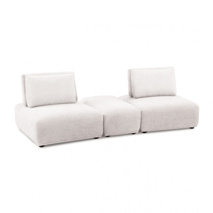 Stavanger 2-Seater With Rectangular Ottoman In White Boucle Fm63001Wh-E By Furniture Of America | Mobilia Cleopatra 3 Stavanger 2-Seater with Rectangular Ottoman in White Boucle FM63001WH-E by Furniture of America