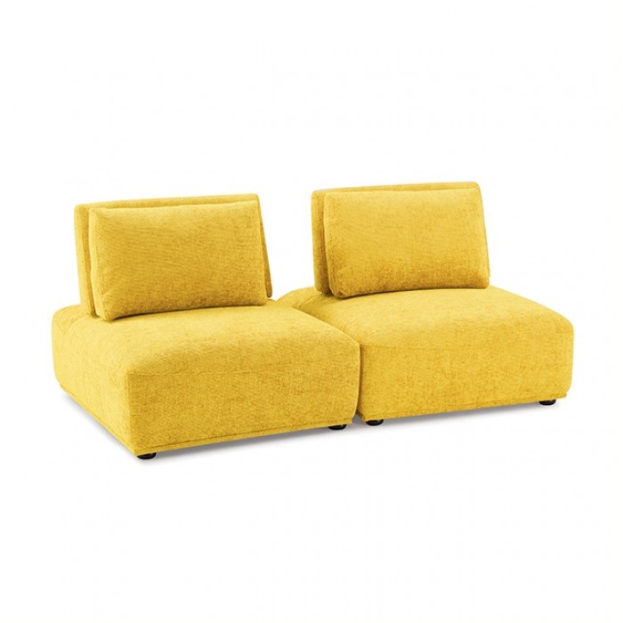 Stavanger 2-Seater Sofa In Yellow Chenille Fm63001Yl-B By Furniture Of America | Mobilia Cleopatra 3 Stavanger 2-Seater Sofa in Yellow Chenille FM63001YL-B by Furniture of America
