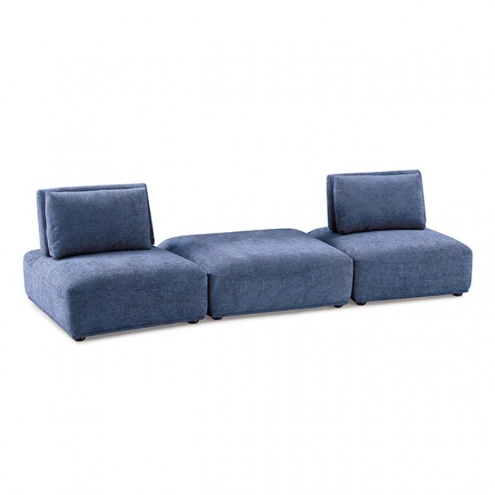 Stavanger 2-Seater With Square Ottoman In Blue Chenille – Fm63001Bl-C By Furniture Of America | Mobilia Cleopatra 3 Stavanger 2-Seater with Square Ottoman in Blue Chenille – FM63001BL-C by Furniture of America
