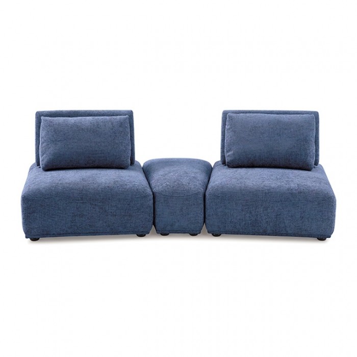 Stavanger Curved 2-Seater With Ottoman In Blue Chenille Fm63001Bl-D By Furniture Of America | Mobilia Cleopatra 3 Stavanger Curved 2-Seater with Ottoman in Blue Chenille FM63001BL-D by Furniture of America