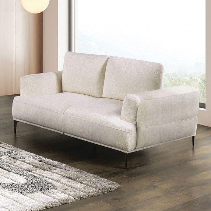 Gladbach Loveseat In Linen White Chenille Fm63007Wh-Lv By Furniture Of America | Mobilia Cleopatra 3 Gladbach Loveseat in Linen White Chenille FM63007WH-LV by Furniture of America
