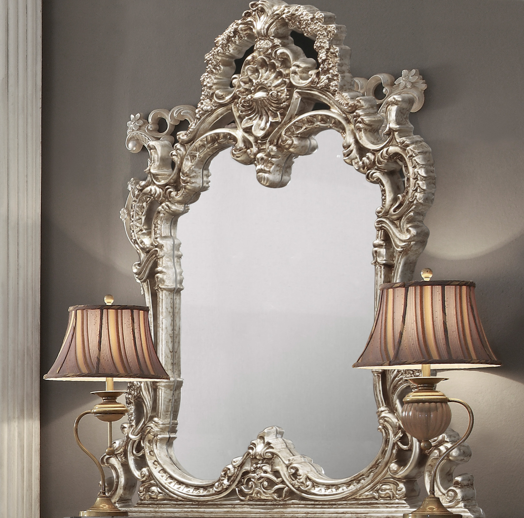 Champagne Mirror Hd-998Ch By Homey Design | Mobilia Cleopatra 3 Champagne Mirror HD-998CH