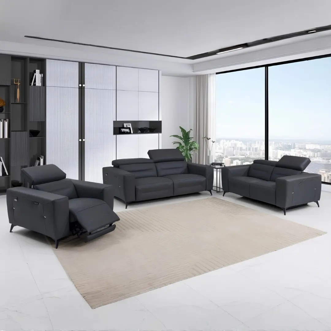 989 Genuine Leather Sofa Set By Gu Furniture | Mobilia Cleopatra 3 989 Genuine leather Sofa Set By Gu Furniture - Image 1