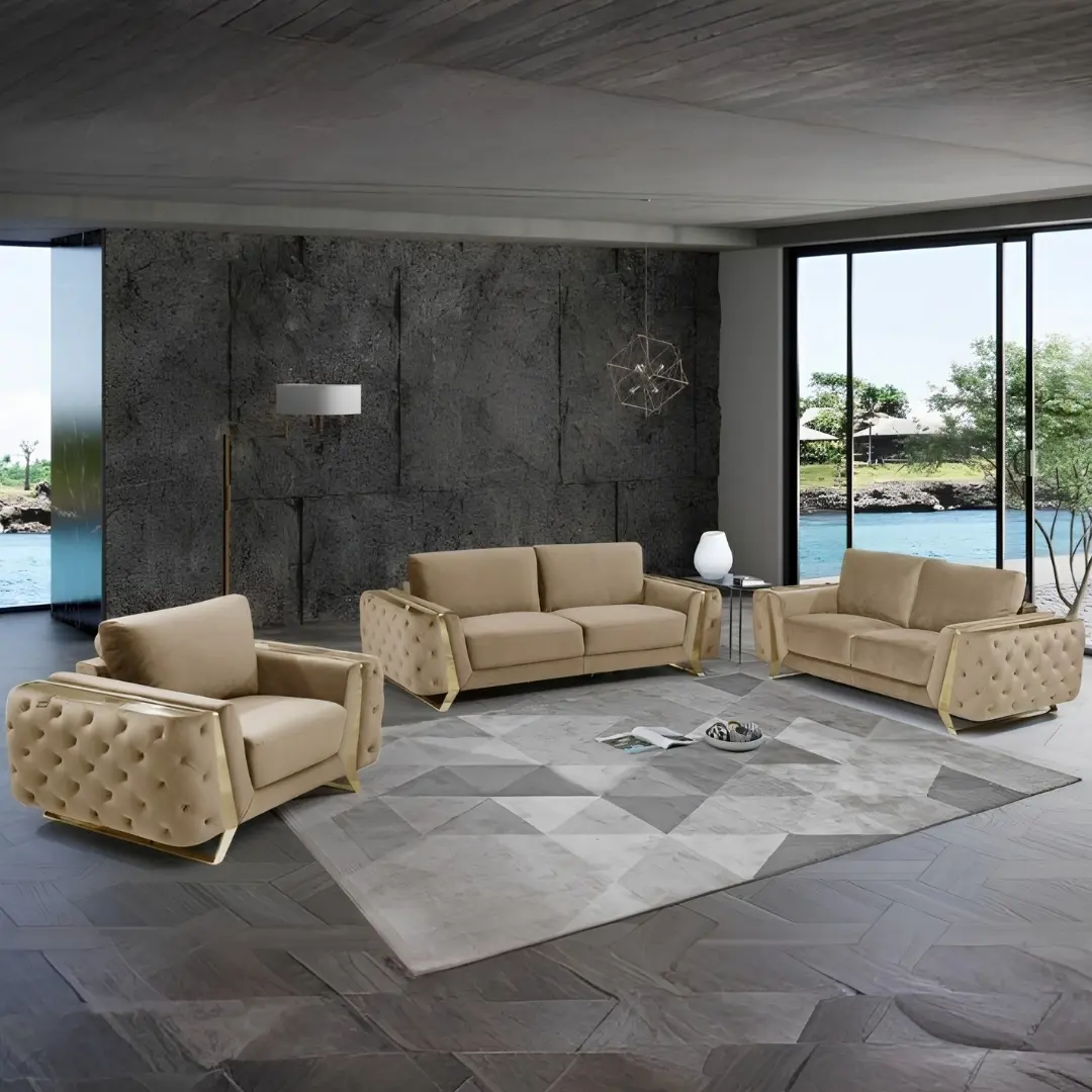 1051 Divanitalia Velvet Fabric By Gu Furniture | Mobilia Cleopatra 3 1051 DivanItalia Velvet Fabric By Gu Furniture - Image 1