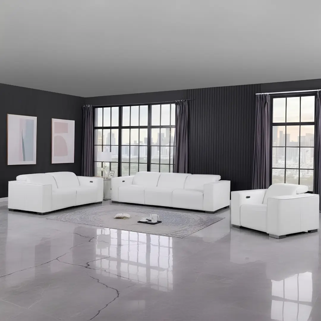 1208 Top Grain Italian Leather Sofa Set By Gu Furniture | Mobilia Cleopatra 3 1208 Top Grain Italian Leather Sofa Set By Gu Furniture - Image 1