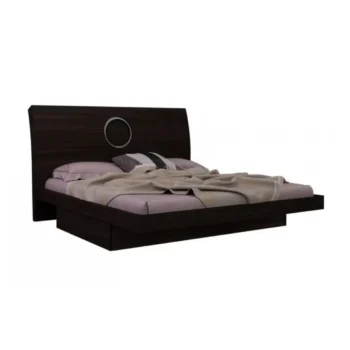 wooden bed with storage