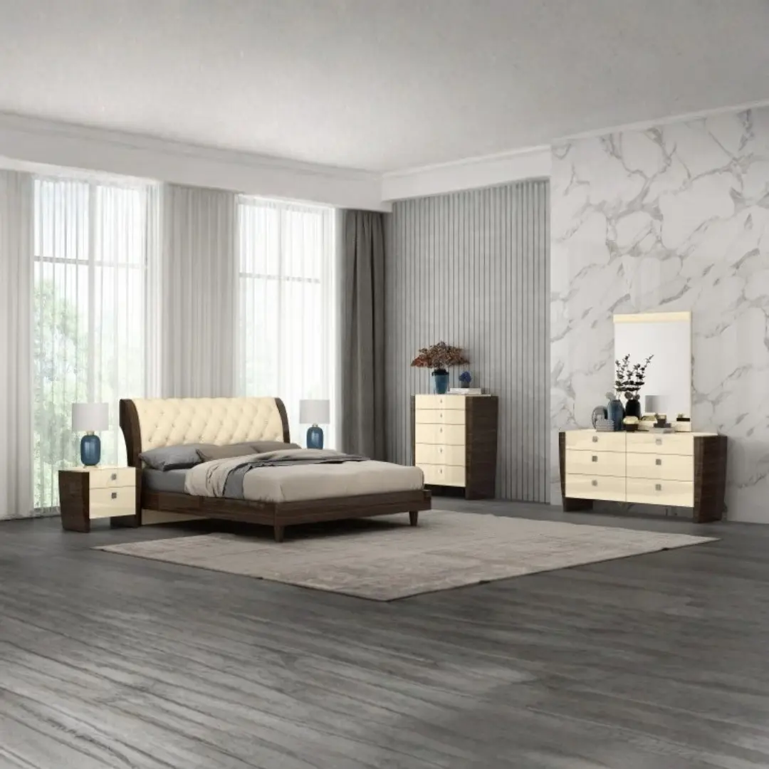 Paris Beige Queen 4Pc Bedroom Set By Gu Furniture | Mobilia Cleopatra 3 Paris Beige Queen 4PC Bedroom Set By Gu Furniture - Image 1