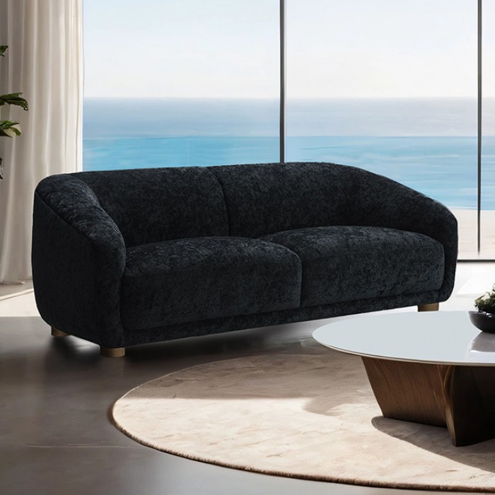 Kolvere Loveseat In Black Chenille – Fm61006Bk-Lv By Furniture Of America | Mobilia Cleopatra 3 Kolvere Loveseat in Black Chenille – FM61006BK-LV by Furniture of America