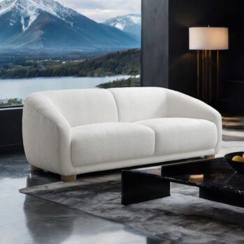 Kolvere Loveseat in White Boucle – FM61006WH-LV by Furniture of America