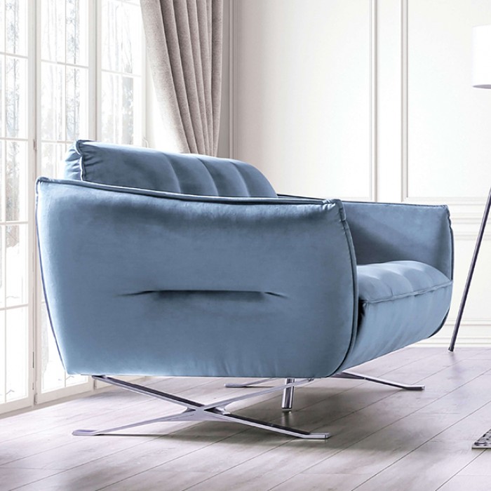 Civellutino Loveseat In Light Blue Velvet-Like Fabric – Fm90004-Lv-Pk By Furniture Of America | Mobilia Cleopatra 3 Civellutino Loveseat in Light Blue Velvet-Like Fabric – FM90004-LV-PK by Furniture of America