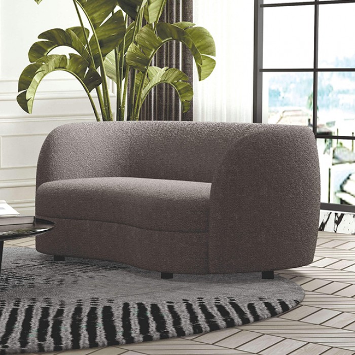 Versoix Loveseat In Charcoal Gray Boucle – Fm61003Gy-Lv By Furniture Of America | Mobilia Cleopatra 3 Versoix Loveseat in Charcoal Gray Boucle – FM61003GY-LV by Furniture of America