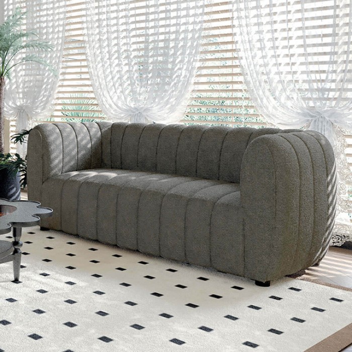 Aversa Loveseat In Charcoal Gray Boucle – Fm61002Gy-Lv By Furniture Of America | Mobilia Cleopatra 3 Aversa Sofa in Charcoal Gray Boucle – FM61002GY-SF by Furniture of America