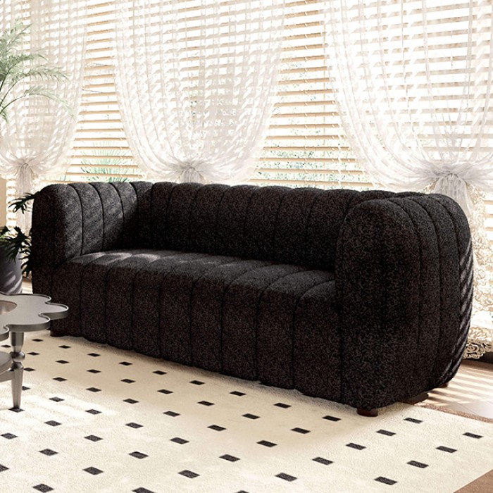 Aversa Loveseat In Black Boucle – Fm61002Bk-Lv By Furniture Of America | Mobilia Cleopatra 3 Aversa Loveseat in Black Boucle – FM61002BK-LV by Furniture of America