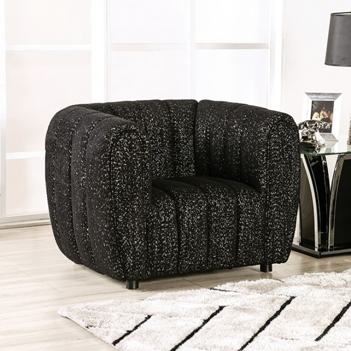 Aversa Chair In Black Boucle – Fm61002Bk-Ch By Furniture Of America | Mobilia Cleopatra 3 Aversa Chair in Black Boucle – FM61002BK-CH by Furniture of America