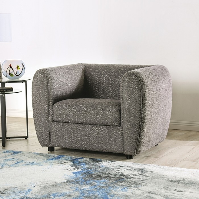 Verdal Chair In Charcoal Gray Boucle – Fm61001Gy-Ch By Furniture Of America | Mobilia Cleopatra 3 Verdal Chair in Charcoal Gray Boucle – FM61001GY-CH by Furniture of America