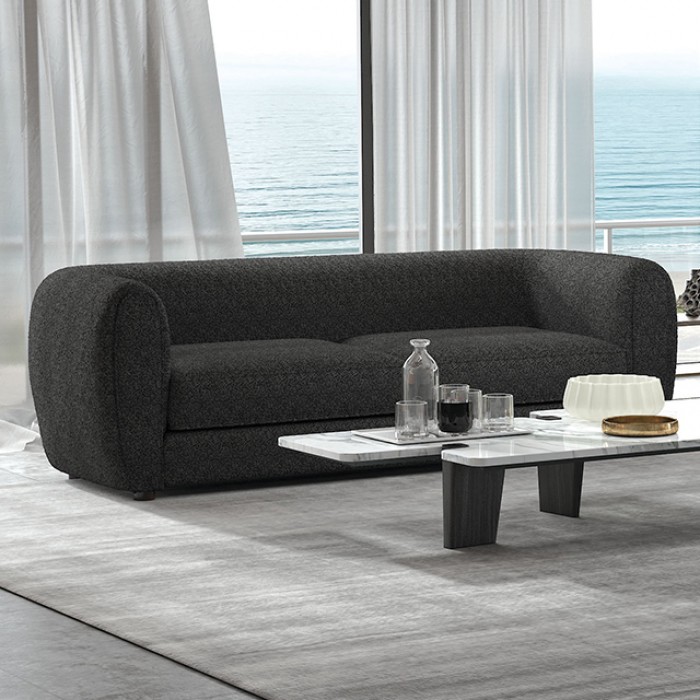 Verdal Sofa In Black Boucle – Fm61001Bk-Sf By Furniture Of America | Mobilia Cleopatra 3 Verdal Sofa in Black Boucle – FM61001BK-SF by Furniture of America