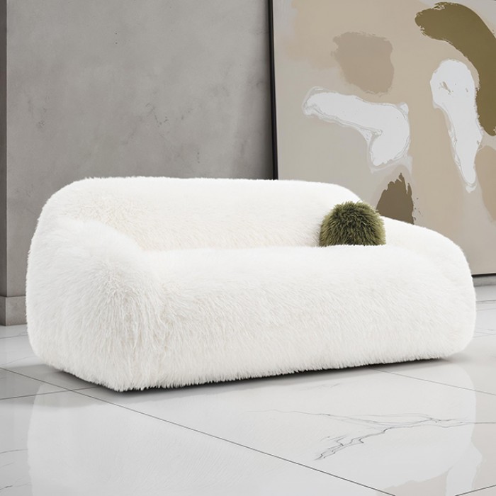 Darwen Sofa In White Faux Fur – Fm64006Wh-Sf By Furniture Of America | Mobilia Cleopatra 3 Darwen Sofa in White Faux Fur – FM64006WH-SF by Furniture of America