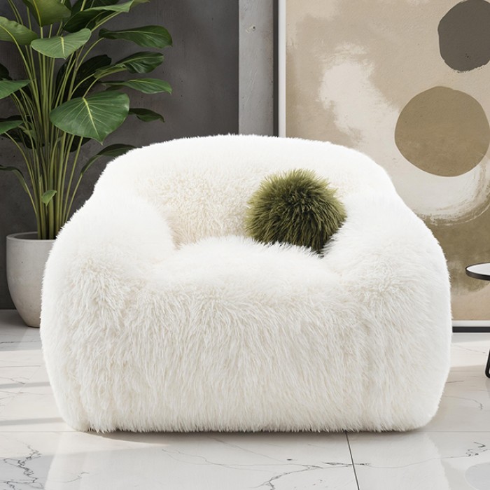 Darwen Swivel Chair In White Faux Fur – Fm64006Wh-Ch-Sw By Furniture Of America | Mobilia Cleopatra 3 Darwen Swivel Chair in White Faux Fur – FM64006WH-CH-SW by Furniture of America