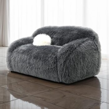Darwen Loveseat in Dark Gray Faux Fur – FM64006DG-LV