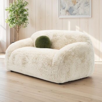Darwen Loveseat in Sand Faux Fur – FM64006BG-LV