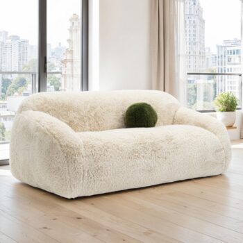 Darwen Sofa in Sand Faux Fur – FM64006BG-SF