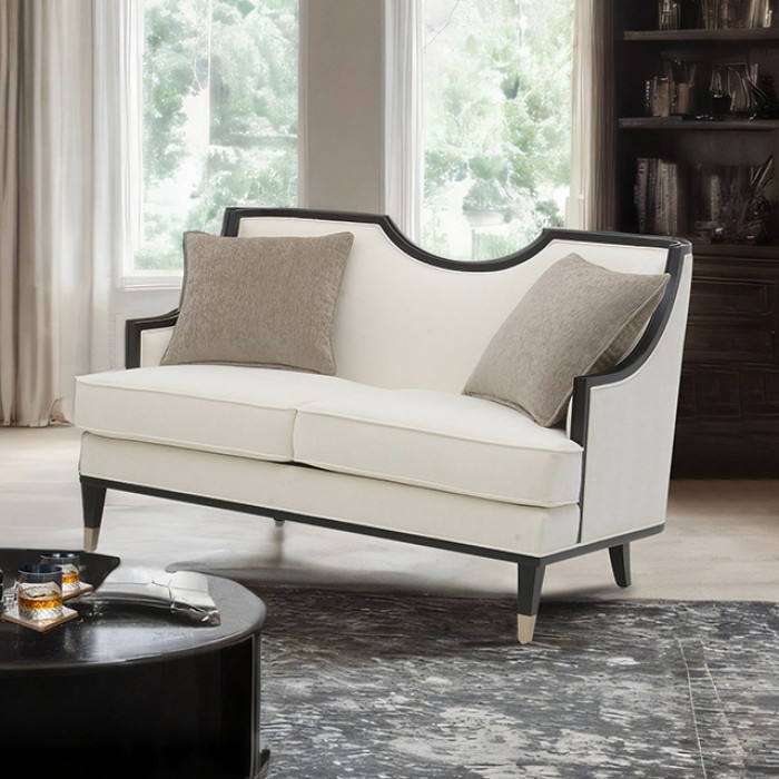 La Salle Loveseat In White Chenille – Fm67005Wh-Lv By Furniture Of America | Mobilia Cleopatra 3 La Salle Loveseat in White Chenille – FM67005WH-LV by Furniture of America