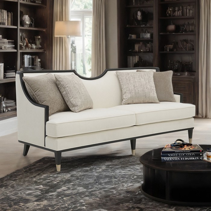 La Salle Sofa In White Chenille – Fm67005Wh-Sf By Furniture Of America | Mobilia Cleopatra 3 La Salle Sofa in White Chenille – FM67005WH-SF by Furniture of America