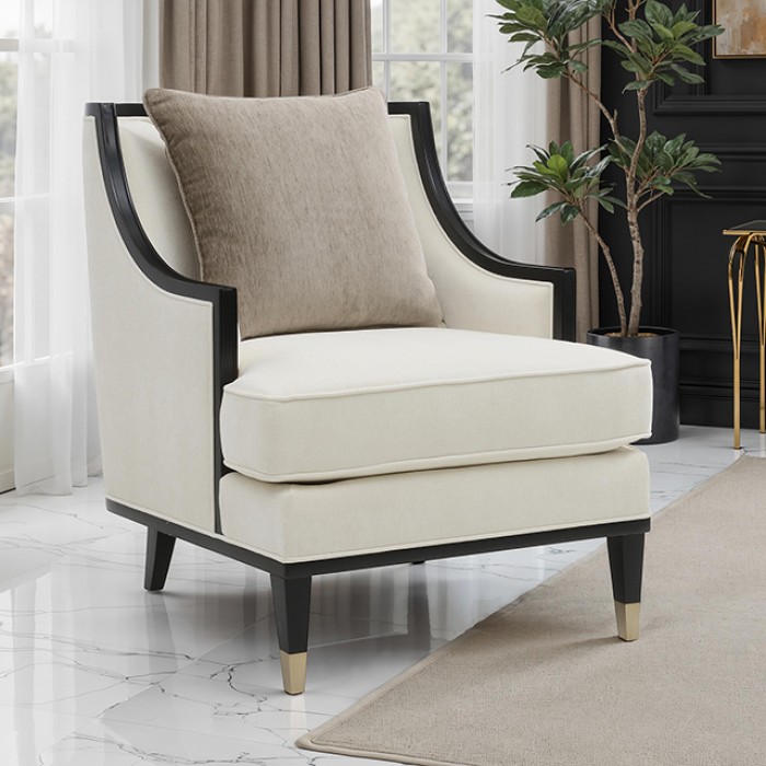 La Salle Chair In White Chenille – Fm67005Wh-Ch By Furniture Of America | Mobilia Cleopatra 3 La Salle Chair in White Chenille – FM67005WH-CH by Furniture of America