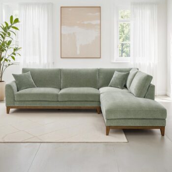 Watton Sectional with Right Chaise in Olive Green Chenille – FM64008GR-SECT-R