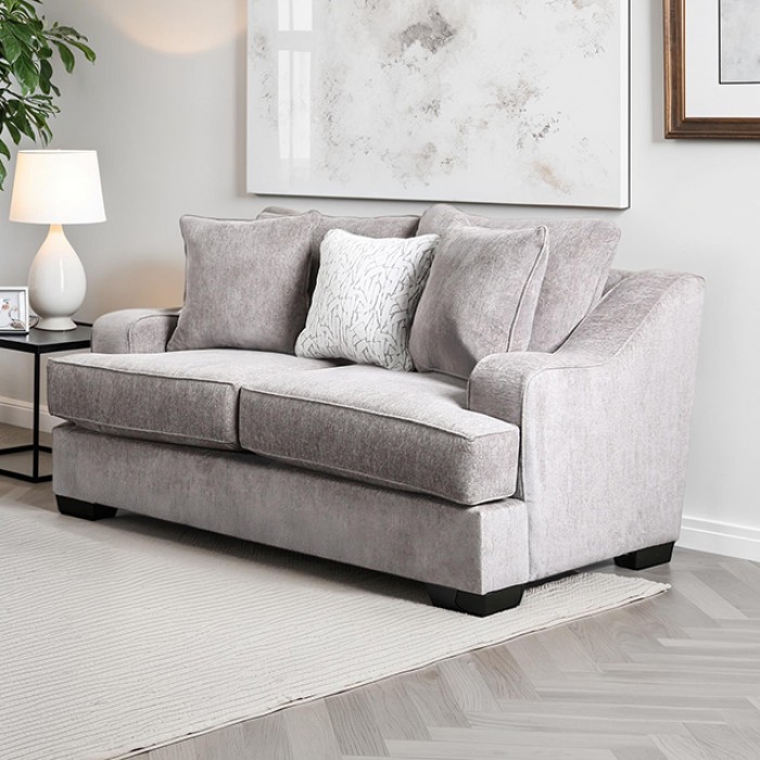 Mayfield Loveseat In Gray Fabric – Sm1249-Lv By Furniture Of America | Mobilia Cleopatra 3 Mayfield Loveseat in Gray Fabric – SM1249-LV