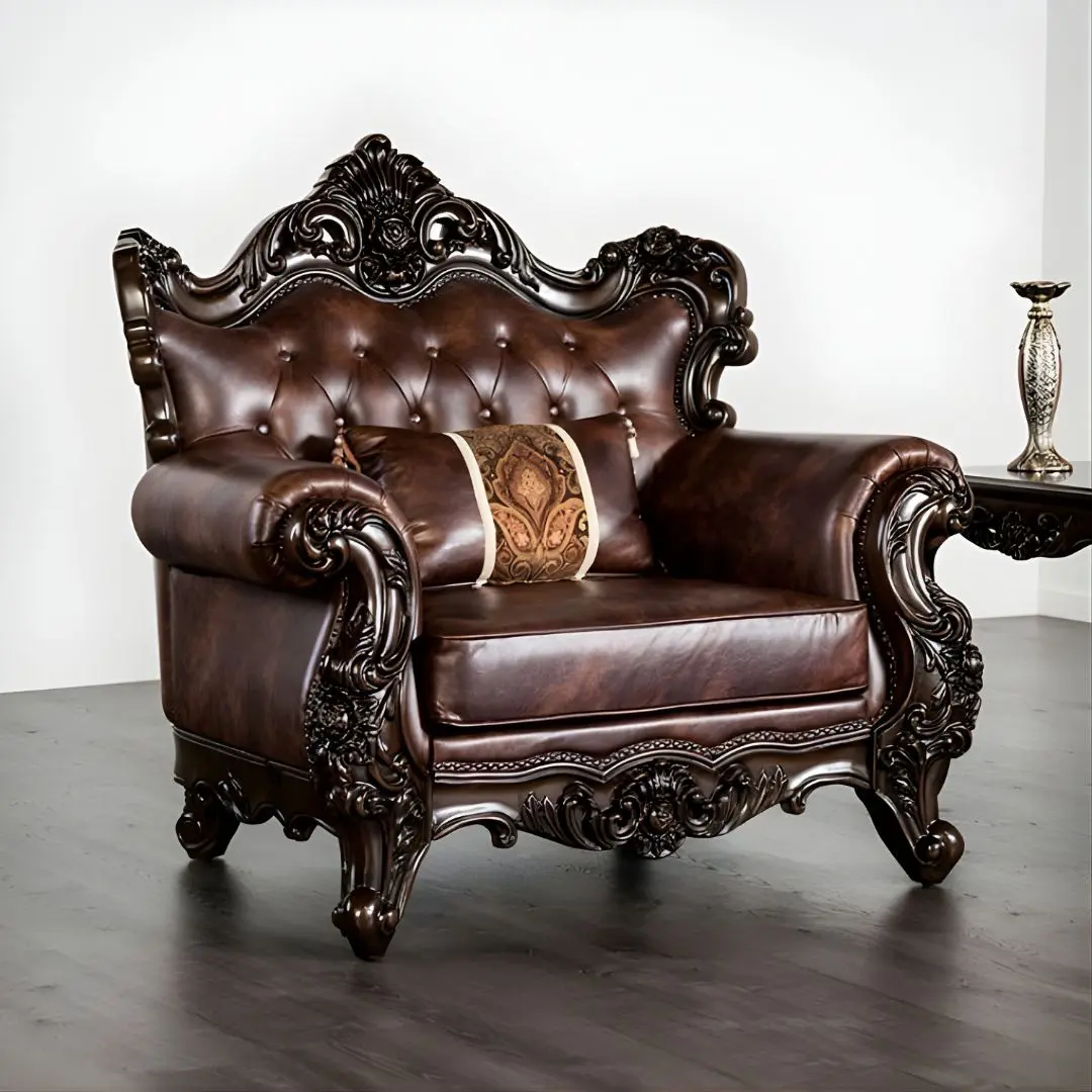 Palencia Traditional Dark Cherry & Brown Chair Fm65005Br-Ch By Furniture Of America | Mobilia Cleopatra 3 Palencia Traditional Dark Cherry & Brown Chair FM65005BR-CH by Furniture of America - Image 1