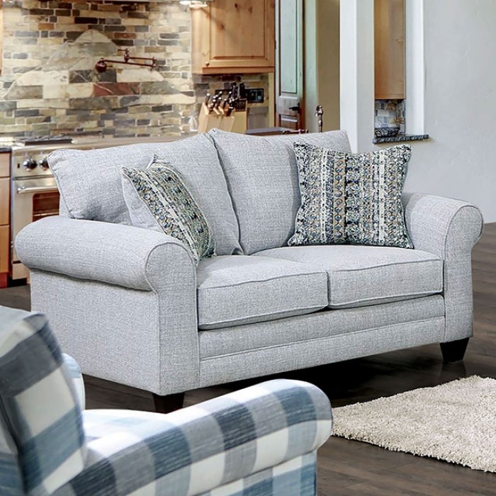 Aberporth Loveseat In Gray – Sm5406-Lv By Furniture Of America | Mobilia Cleopatra 3 Aberporth Loveseat in Gray – SM5406-LV by Furniture of America