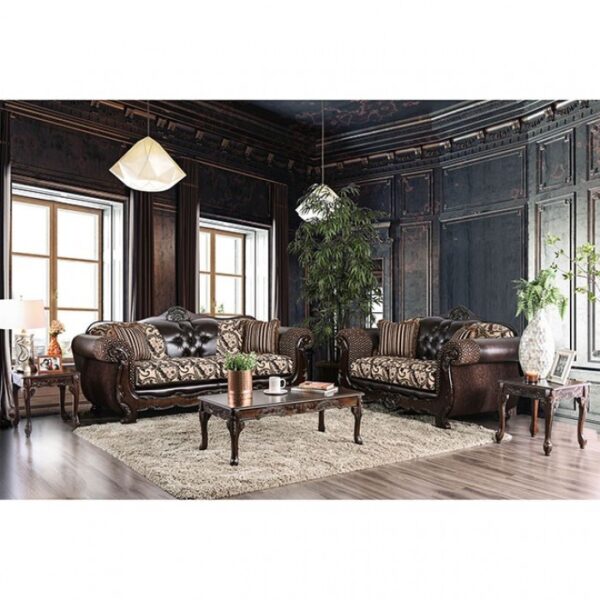 Quirino Traditional Loveseat in Light & Dark Brown – SM6416-LV by Furniture of America